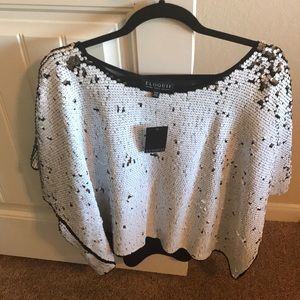 Black and white sequin shirt